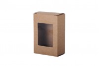 Boîte d’emballage de savon, en papier kraft avec fenêtre 80x55x30mm -paquet de 50 pièces